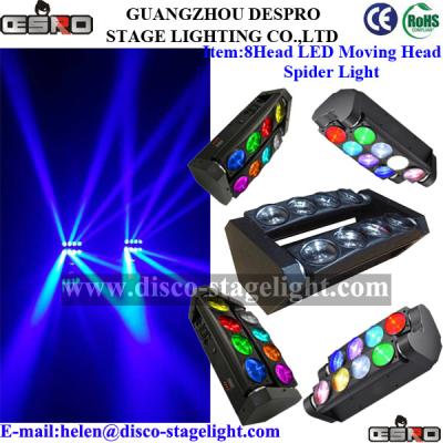 China 8*10W DMX512 Moving Head Stage Light RGBW Professional Blue LED Stage Lighting for sale