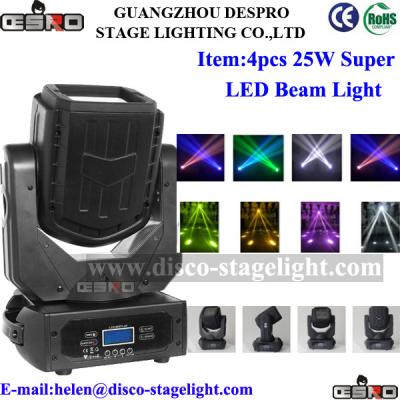 China 4pcs*25W LED Beam Moving Head Color Changing Outdoor Stage Light for sale