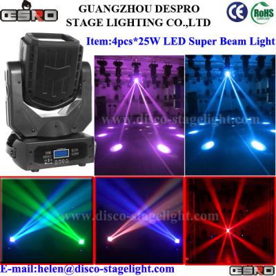 China LED Super Moving Head Beam Light 4 pcs*25W Theatre Stage Lighting for sale