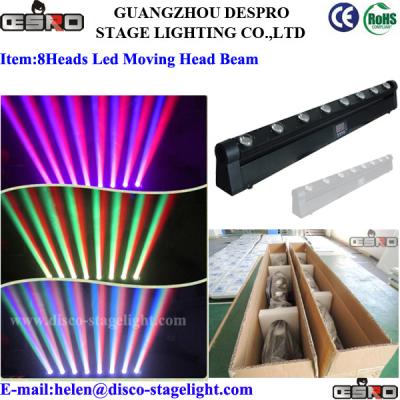 China 8 Heads LED Moving Head Beam Light RGBW LED Full Color Rotating Lamp for sale