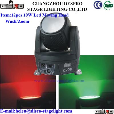 China Zoom Function 12pcs*10W Led Moving Head Wash with Beam for sale