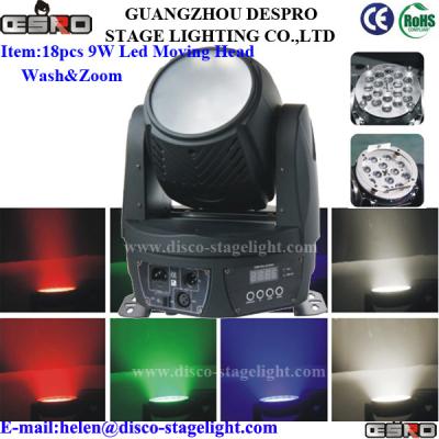 China DMX512 LED Moving Head Wash Professional Stage Light With Zoom for sale