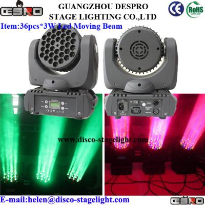 China 36pcs 3W Led Moving Head Wash / Beam DJ Nightclubs Light RGBW for sale