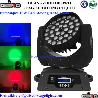 China Disco DJ Stage Light LED Moving Head Wash With Zoom 36pcs 10W for sale