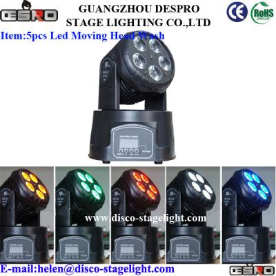 China 5-in-1 RGBWA 5pcs 12W Led Moving Head Wash Professional LED Washer Lights for sale