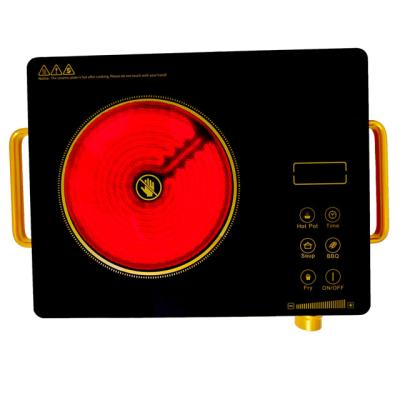 China Middle East Household VDE Plug Stainless Steel Glossy Glass Single Burner Ceramic Hob Touch Control Table Top for sale