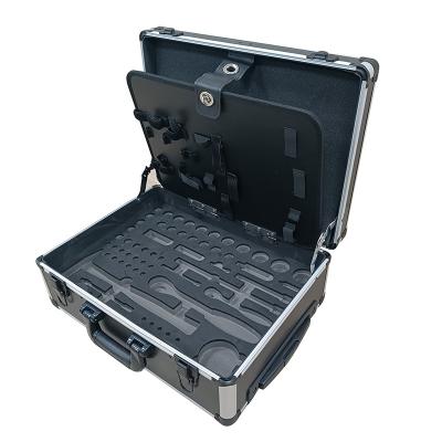 China Original Tool Storage Spot Tool Suitcase Suction Bar Box Affordable Rolling Aluminum Travel Case for sale