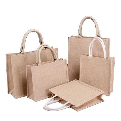 China Eco Shoulder Bag Jute Bag Reusable Foldable Jute Shopping Bags For Outdoor Use With Customize Size Design And Printing for sale