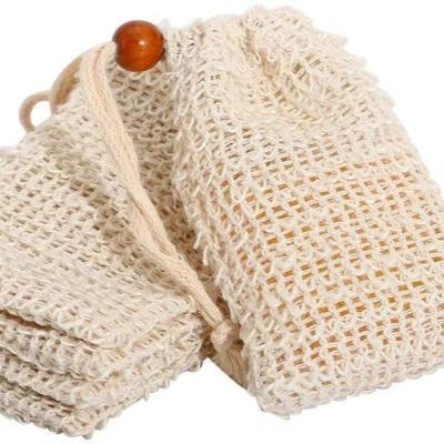 China Natural Color Organic Mesh Sisal Soap Saver Bag Cleaning Cord for sale