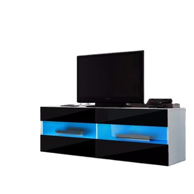 China (Height)Adjustable Living Room LED Floating 2 Drawer TV Stand Cabinet Unit Furniture for sale