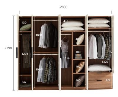 China Adjustable Modern Bedroom Wardrobe Designs Multifunctional (Size) Storage Wardrobe for sale