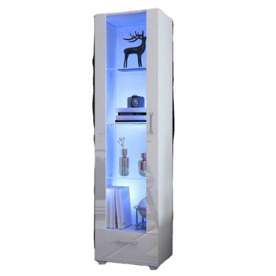 China High Gloss Cabinet Fronts (Others) Tall Adjustable Display Sideboard Shelf Cupboard 5 Shelf LED for sale