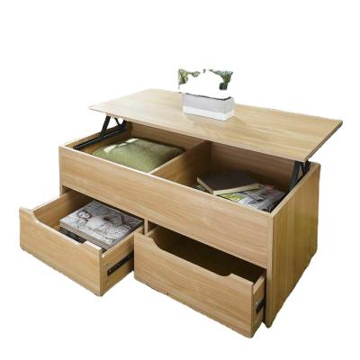 China Easy Assemble Wooden Storage Lift Up Coffee Table Split Level Top Table for sale