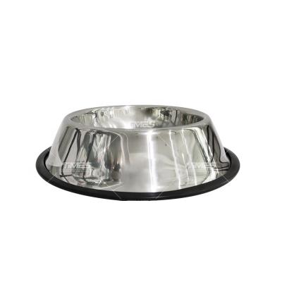 China Sustainable Wholesale Non-slip Stainless Steel Pet Bowl With Rubber Base for sale