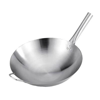 China Viable the most popular kitchen cookware single handle stainless steel wok for sale