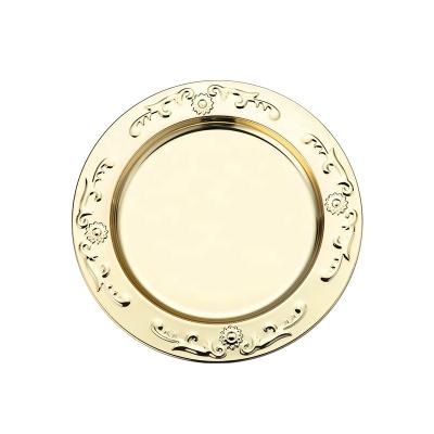 China Wholesale Newest Viable Gold Silver Western Dish Stainless Steel Plates Hot Selling Elegant Gold Dish for sale