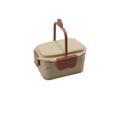 China New Design Sustainable Carrier Tiffin Thermal Lunch Box With Handle Metal Stainless Steel Bento Lunch Box for sale