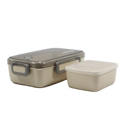 China Portable Plastic Freshness Preservation Environmental Protection Food Containers Lunch Bamboo Fiber Bento Box for sale