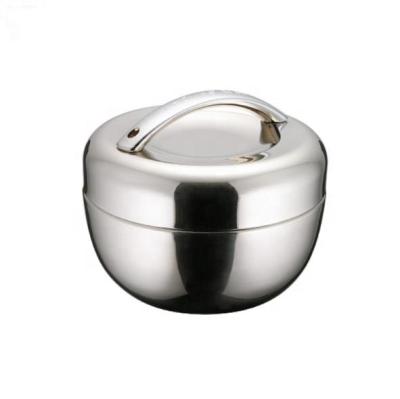 China Sustainable Thermal Lunch Box Stainless Steel Apple Shape Round Double Layer Insulated Thermal Lunch Box for sale