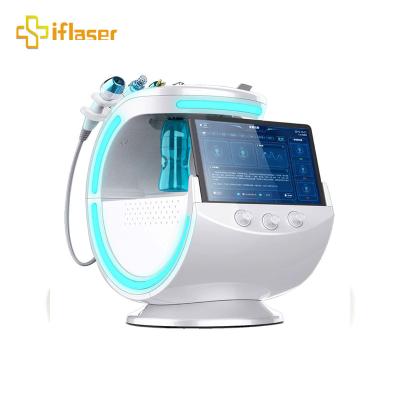 China Portable Pigment Removal RF Ultrasound Skin Analysis Water Dermabrasion 7 in 1 Ice Blue Facial Beauty Machine Skin Oxygen Jet for sale