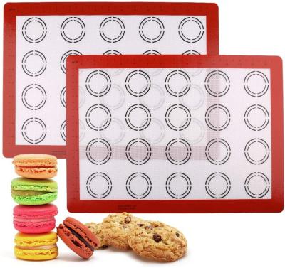 China Macaron Sustainable Silicone Baking Mat - Set of 2 Half Sheet Macaron Mat - Non Stick Liner Baking Sheet for Cookie Muffin Pastry Bread Making for sale