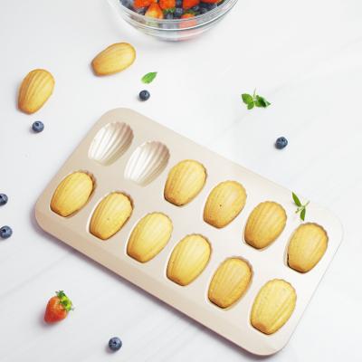 China Sustainable Cake Pan Non-Stick Scallop Mold Madeleine Bakeware Set Cookie Macaron Shell Dessert Baking Pan Tray for sale