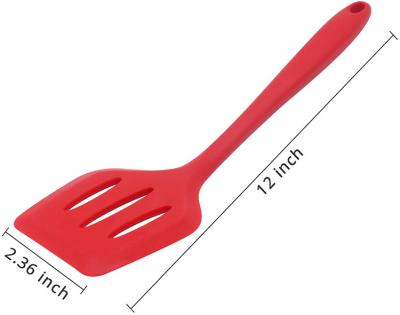 China Non-Stick Slotted Turner High Heat Resistant Slotted Viable Silicone Turner Spatula For Fish Roe for sale