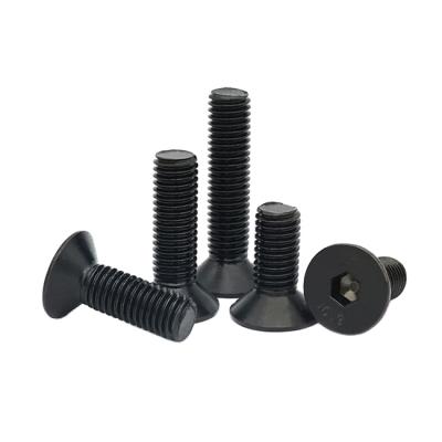 China Machinery Din 7991 Hex Socket Countersunk Head Bolt Carbon Steel Oxidation Flat Head Hex Socket Bolt 8.8/10.9/12.9 Black for sale