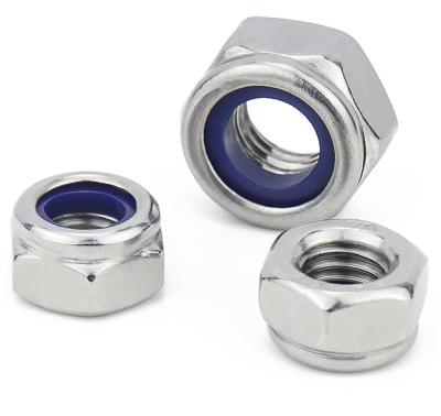 China Heavy Industry Made in China Hexagon Carbon Steel Din 985 Nylon Lock Nut, High Quality and Cheap, Blue Galvanized for sale