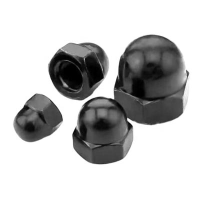 China Carbon steel/stainless steel dome nut black carbon steel natural color galvanized din1587 round hexagon flange dome nut M5-M20 for sale