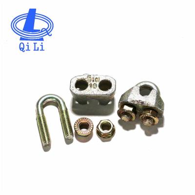 China Repair wire rope rigging US to type malleable clip / metal wire rope holding clip / wire rope wire clips for sale