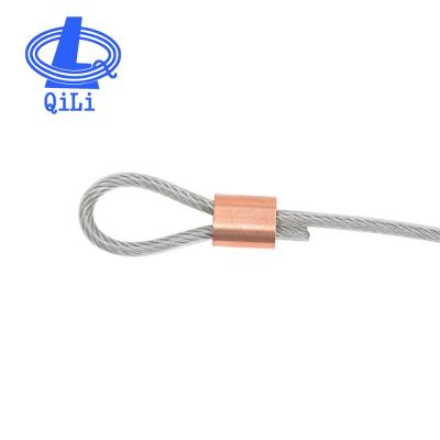 China Marine Hardware Fittings Copper Ferrule Wire Rope Sling Sleeve Hardware Oval 12mm for sale