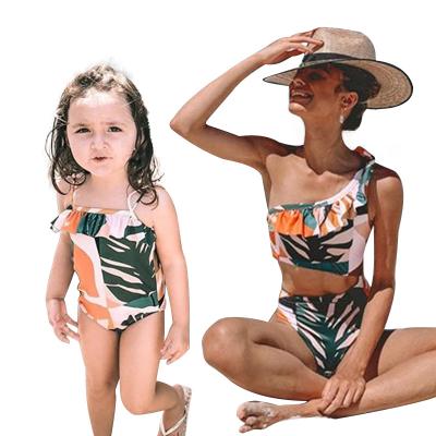 China Julysand Breathable Smart Family Bikini Girls Swimsuit Floral Print Sustainable Bikini for sale