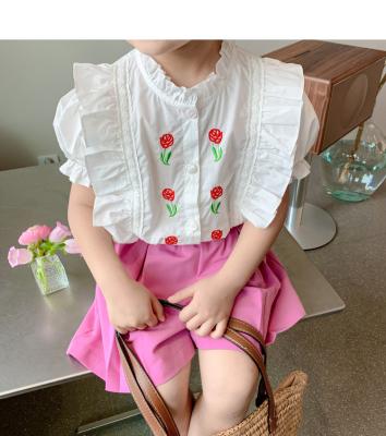 China 709 Kids Casual Baby Clothes Set Cotton Toddler Infant Girls T-shirt Top+Pink Shorts 2PCS Summer Sleeveless Clothing Sets Outfit for sale