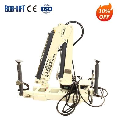 China CRANE TRUCK New 2022 TON Electric Folding Arm Truck 0.8 TON 1 Pickup Crane With Crane With 12V Electric Power Package for sale