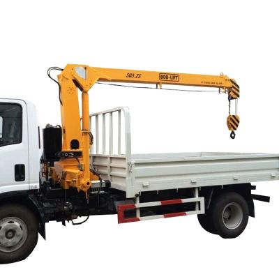 China TRUCK CRANE Chinese 3.2 ton straight arm telescopic boom cranes for truck on sale for sale