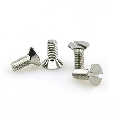 China 201 Stainless Steel Customized Stainless Steel Countersunk Head Slotted Screw for sale