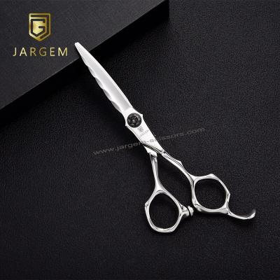 China Barber Scissors Wave Curve Blades Cutting Hair Scissors vg10 Barber Scissors Professional Hair Cutting for sale