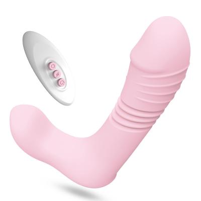 China Silicone+ABS Good Quality Vibrator Wearable Wireleass Sex Safe Heating Remote Control Toy For Women G Spot Panties Wearable Vibrator for sale