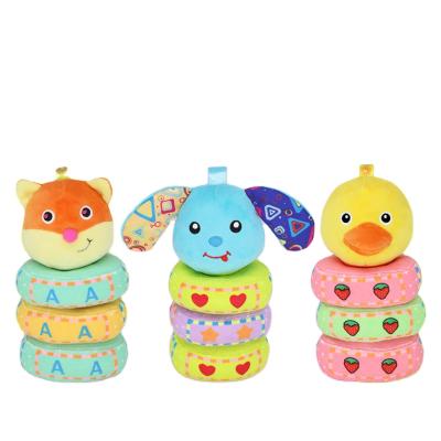 China Toy Amazon Hot Sell Customized Soft Soft Plush Toy Textured Ring Baby Stacker Baby Toys for sale