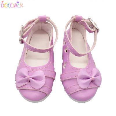 China Doll Shoes Amazon Fashion Bjd Doll Bow Lace Up Purple Openwork High Heels Doll Shoes for sale