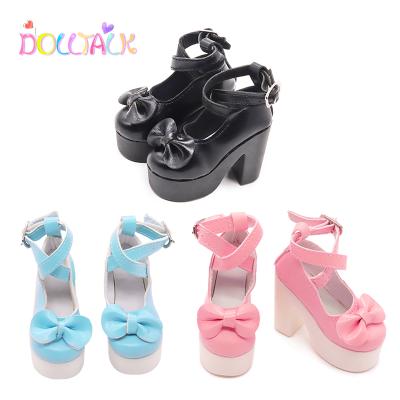 China Fairy BJD 60cm Princess High-heel Pu Leather Doll Bow Party Princess Shoes Pink Doll Shoes MISU Doll Factory Direct for sale