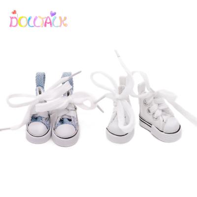 China Amazon Hot Selling Doll Shoes 18 Inch American Doll High Top With Pure Color Canvas Platform Sneakers Casual Classic Doll Shoes for sale