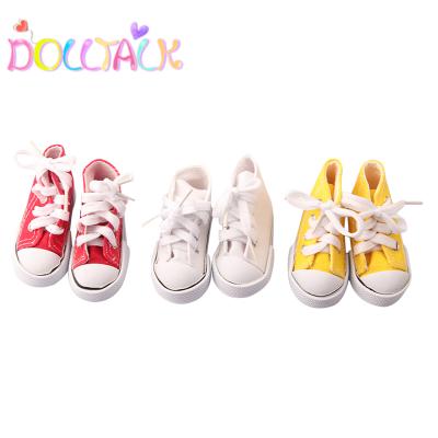 China 7.5CM BJD Doll Shoes Factory Direct Classic Solid Color Sneakers Canvas Sneakers Doll Shoes for sale