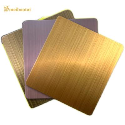 China Decorative Stainless Steel Sheet Brushed PVD 201 Flat Steel Plate for sale