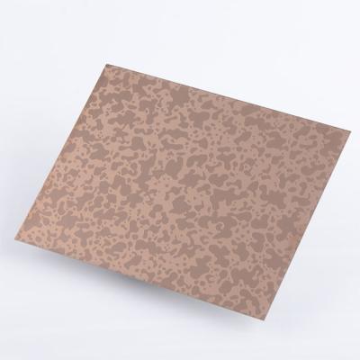 China Rose Gold Mirror Etching Stainless Steel Sheet Cold Rolled SS Plate en venta