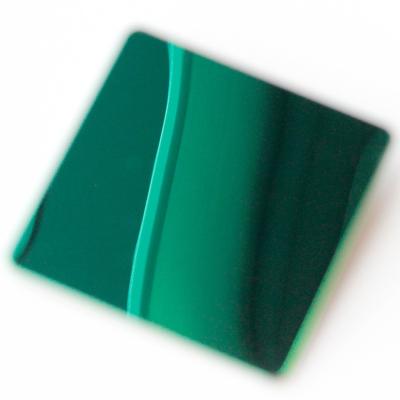 China Mirror PVD Green Color Plating Decorative Stainless Steel Sheet for sale