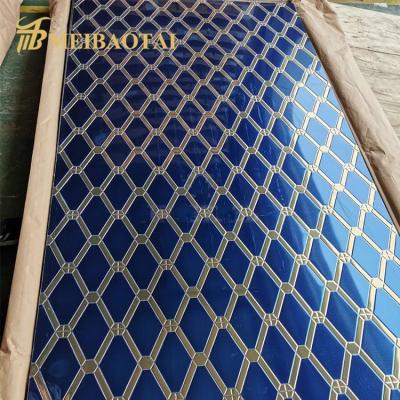 China Blauw Gemengd Goud de Voeten van Kleurendiamond pattern decorative sheet 4x8 voor Teller Te koop