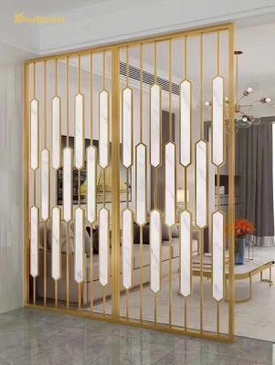 China 8mm Thickness Stainless Steel Room Divider Gold Hailrine Decoration Home Living Room for sale