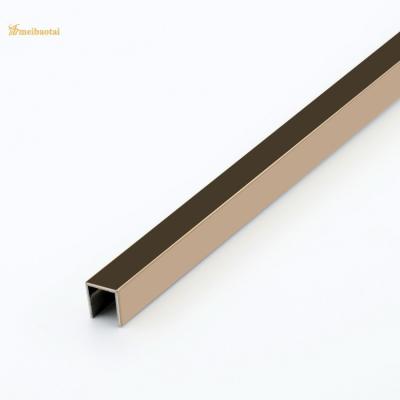 China Rose Polished Finished Stainless Steel Tile Trim Metal U Profiles for sale